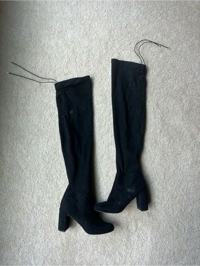 Women’s Black Over-the-Knee Block Heel Boots